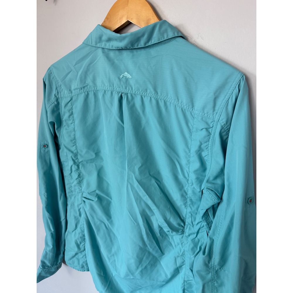 Simms Guide Series Fishing Shirt Womens Medium Teal Blue Long Sleeve Ripstop - Picture 5 of 8